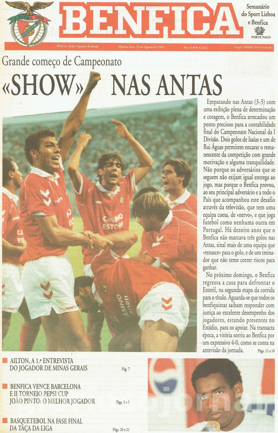 jornal o benfica 2654 1993-08-25